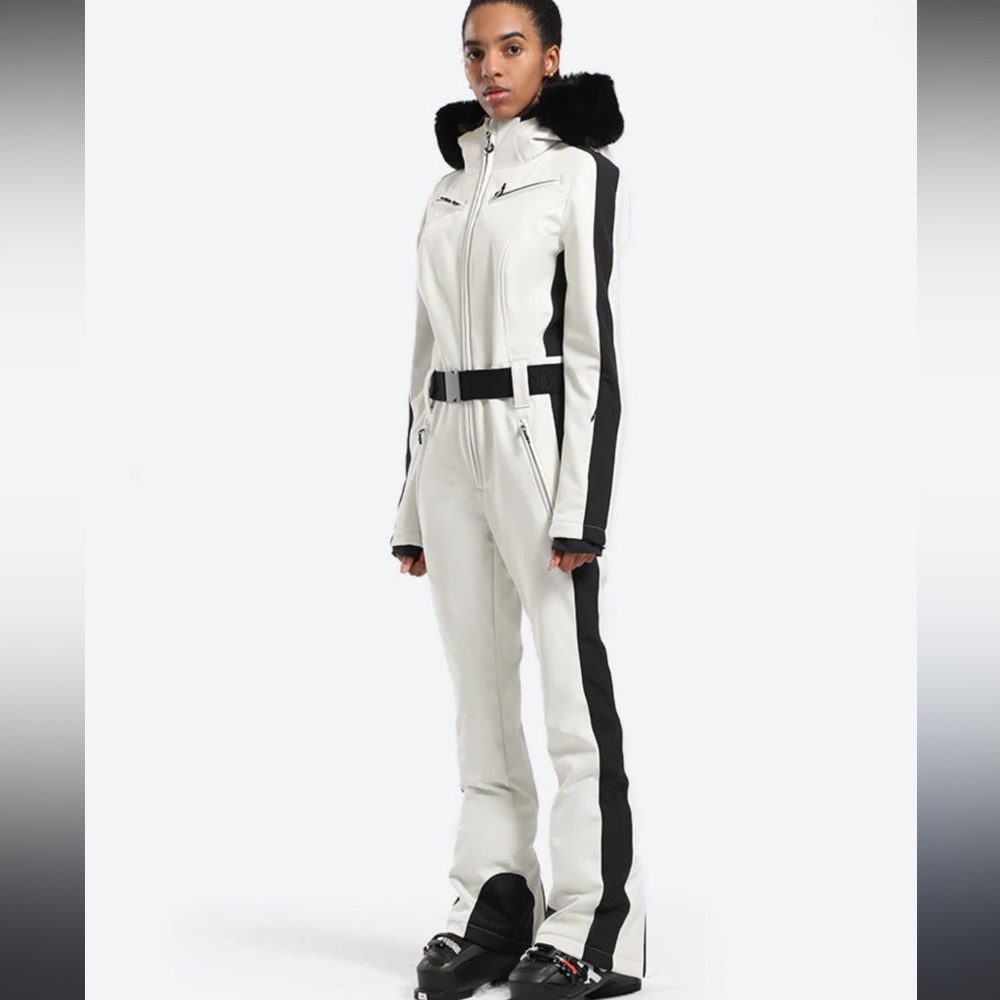 Women's White and Black Ski Jacket